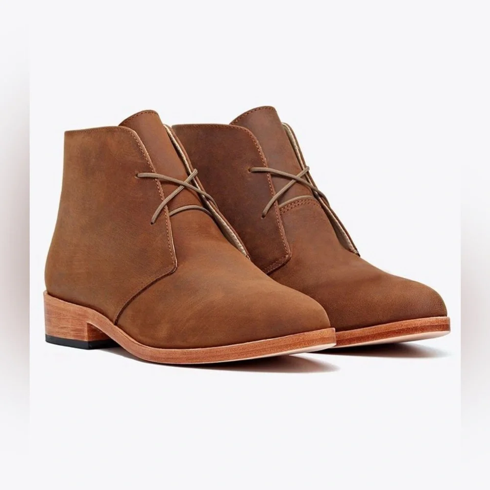 Nisolo Isa Leather Chukka Boot‎ Brown Women’s Sz 7.5 Classic Preppy Academia
